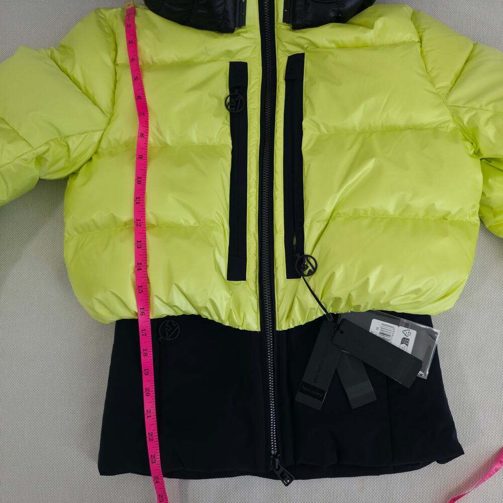 Toni Sailer Bernadette Luxury Down Ski Jacket Citrine Yellow & Black EU 36 NWT - Picture 12 of 14